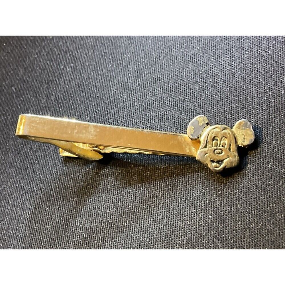 Walt Disney 1980’s Mickey Gold Tone Tie Clip (some Gold Loss See Pictures)